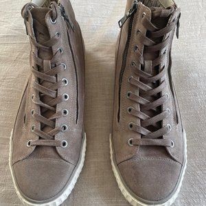 John Varvatos 'Bootleg' Suede High-Top Zip & Lace Sneakers, US Mens Size 11